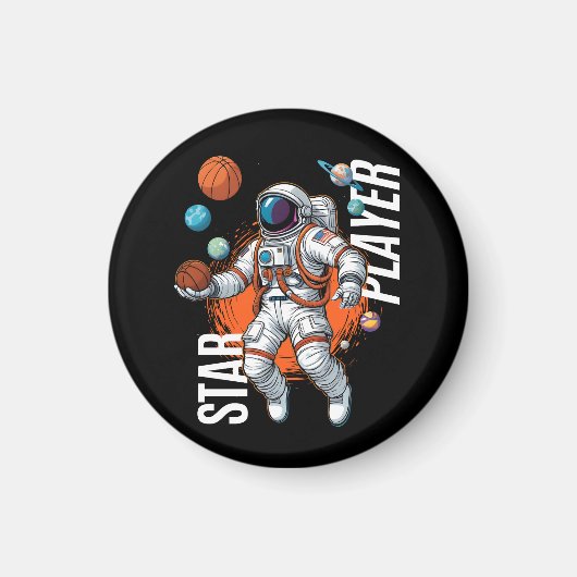 Aimant Star Player - Vibes de basketball spatial (Devant)