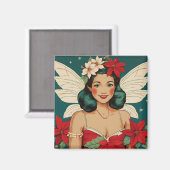 Aimant Starlet Retro les années 50 Tropical Christmas Pin (Recto/Verso)