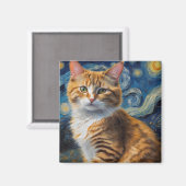 Aimant Starry Night Cat (Recto/Verso)
