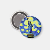 Aimant Starry Night Statue De Liberty New York (Recto/Verso)