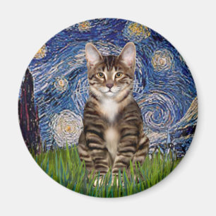 Aimant Starry Night - Tabby Tiger cat 30