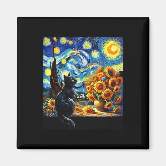 Aimant Starry Night Vincent Van Gogh Sunflowers Amoureux (Devant)