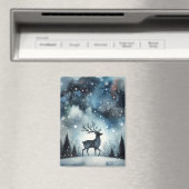 Aimant Starry Winter Night Deer (In Situ (Lave-vaisselle))