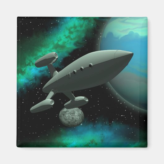 Aimant Starship Explorer (Carré) (Devant)