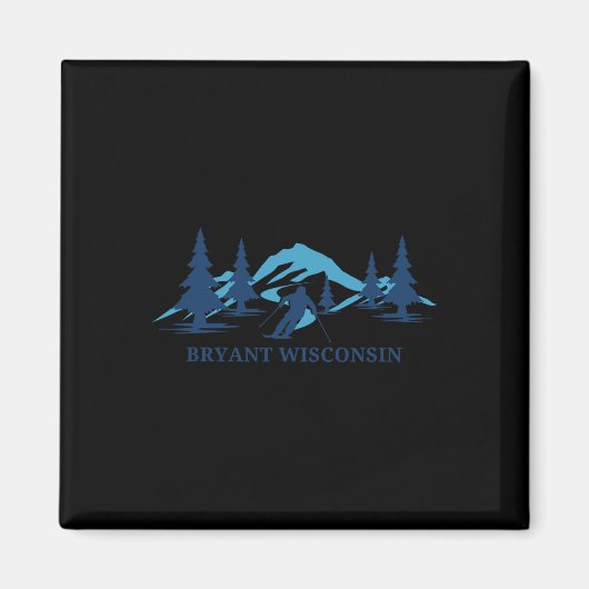 Aimant Station de ski Bryant Wisconsin Ski (Devant)