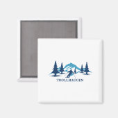 Aimant Station de ski de Trollhaugen Wisconsin Ski de ski (Recto/Verso)