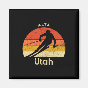 Aimant Station de ski vintage Alta Utah Montagne