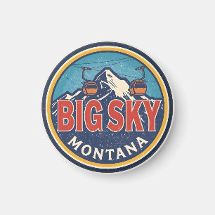 Aimant Station de ski vintage BIG SKY Montana Bozeman mon