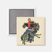 Aimant Station-service complet de Joe, Vintage (Recto/Verso)