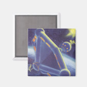 Aimant Station spatiale orbitante de science-fiction vint (Recto/Verso)