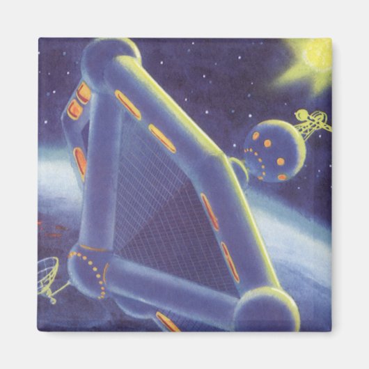 Aimant Station spatiale orbitante de science-fiction vint (Devant)