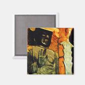 Aimant Statue bouddhiste dans Temple Impressionnisme Abst (Recto/Verso)