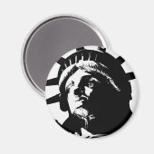 Aimant Statue d'Art Pop Noir & Blanc de la Liberté (Recto/Verso)