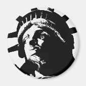 Aimant Statue d'Art Pop Noir & Blanc de la Liberté (Devant)