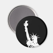 Aimant Statue d'Art Pop Noir & Blanc de Liberty Silhouett (Recto/Verso)