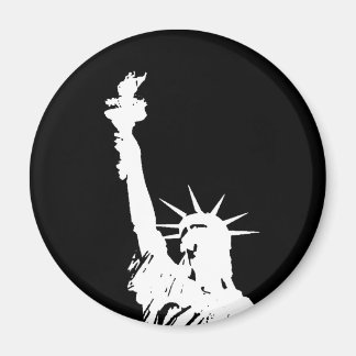 Aimant Statue d'Art Pop Noir & Blanc de Liberty Silhouett