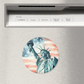 Aimant Statue de la Liberté avec drapeau américain (In Situ (Lave-vaisselle))