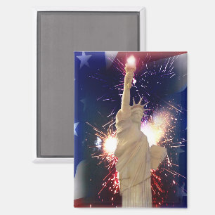 Aimant Statue de la Liberté avec feux d'artifice du 4 jui
