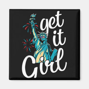 Aimant Statue de la Liberté Obtenir Fille Drapeau América