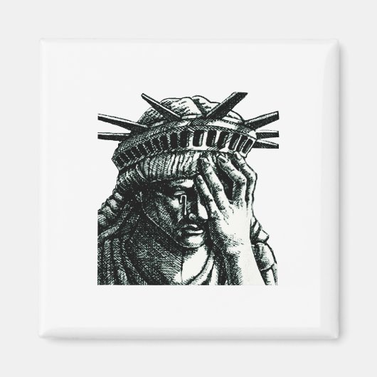 Aimant Statue De La Liberté Pleurant Anti Trump Ne Résist (Devant)
