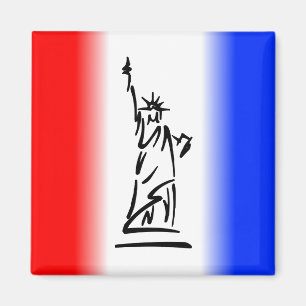 Aimant Statue de la Liberté Rouge Bleu Bleu Bleu