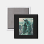Aimant Statue Des Femmes De Liberté Facepalm Col V (Recto/Verso)