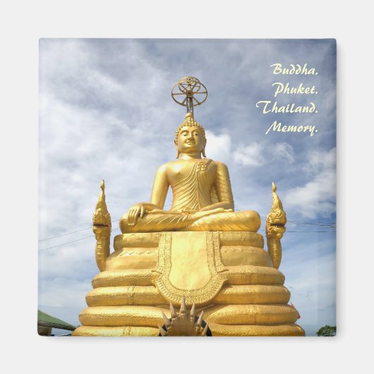 Aimant Statue dorée de Bouddha sur la colline à Phuket (Devant)
