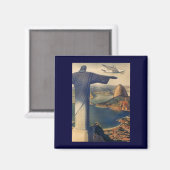 Aimant Statue du Christ Rédempteur, Rio De Janeiro, Brési (Recto/Verso)