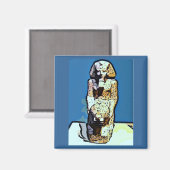 Aimant Statue égyptienne de dessin animé (Recto/Verso)