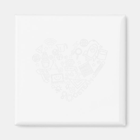 Aimant Steam Heart Shape Stem Enseignant Science Lover By (Devant)