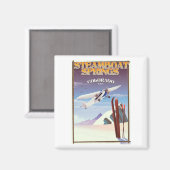 Aimant Steamboat Springs colorado affiche de voyage vinta (Recto/Verso)