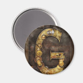 Aimant Steampunk - Alphabet - G est pour Engrenages (Recto/Verso)