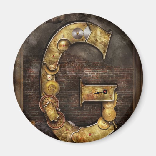 Aimant Steampunk - Alphabet - G est pour Engrenages (Devant)