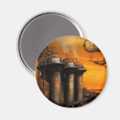 Aimant Steampunk - Dystopia - avant-poste (Recto/Verso)