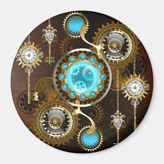Aimant Steampunk Rusty Background (Devant)