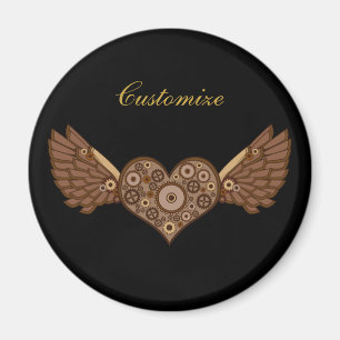 Aimant Steampunk Winged Heart with Gears Thunder_Cove