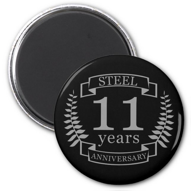Aimant Steel Eleventh wedding anniversary 11 ans (Devant)