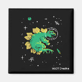 Aimant Stegosaurus Dinos Tan Vert Dans L'Espace (Devant)
