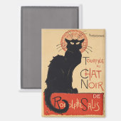 Aimant Steinlen Art Nouveau Chat Noir Chic Impression Vin (Recto/Verso)