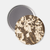 Aimant Stereoview vintage - Père Noël et les Dames (Recto/Verso)