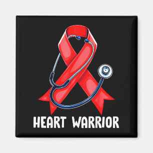 Aimant Stéthoscope Heart Warrior Rouge Infirmière Maladie