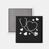 Aimant Stethoscope Nurse Love Hospital (Recto/Verso)