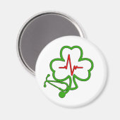 Aimant STÉTHOSCOPE shamrock AVEC HEARTBEAT (Recto/Verso)