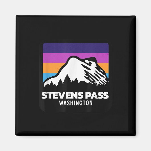 Aimant Stevens Pass Washington Mountain Ski Snowboardi (Devant)