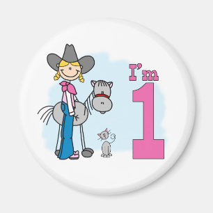 Aimant Stick Cowgirl 1er anniversaire