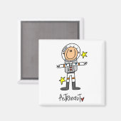 Aimant Stick Figure Astronaut T-shirts et cadeaux (Recto/Verso)