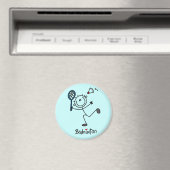 Aimant Stick Figure Badminton T-shirts et cadeaux (In Situ (Lave-vaisselle))