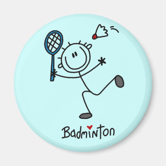 Aimant Stick Figure Badminton T-shirts et cadeaux