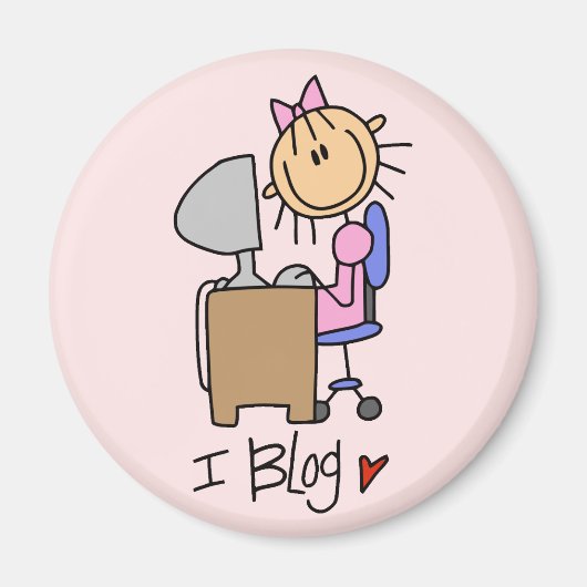 Aimant Stick Figure Blogger Internet (Devant)