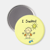 Aimant Stick Figure Boy I Swim (Recto/Verso)